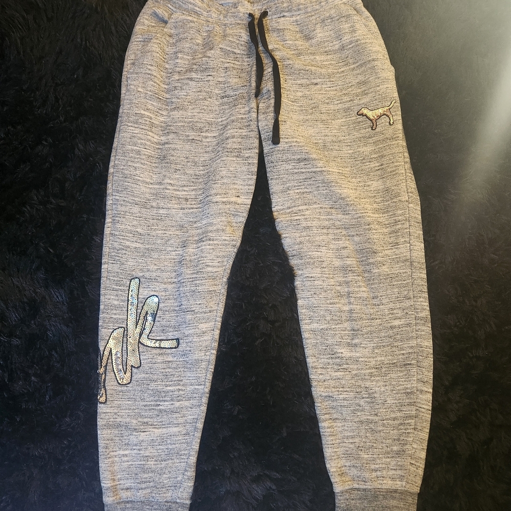 VS Pink Bling jogger set with zip up hoodie - Picture 2 of 8